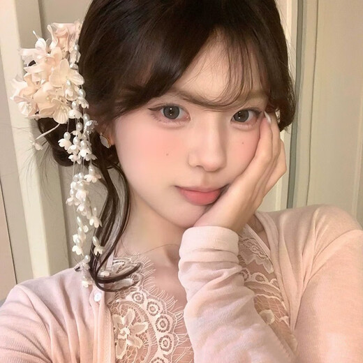 Fan Shengyu lily of the valley flowers tassel hair clip new retro new Chinese style flower hair accessories ancient style cheongsam bride head flower accessories lily of the valley flowers tassel hair clip