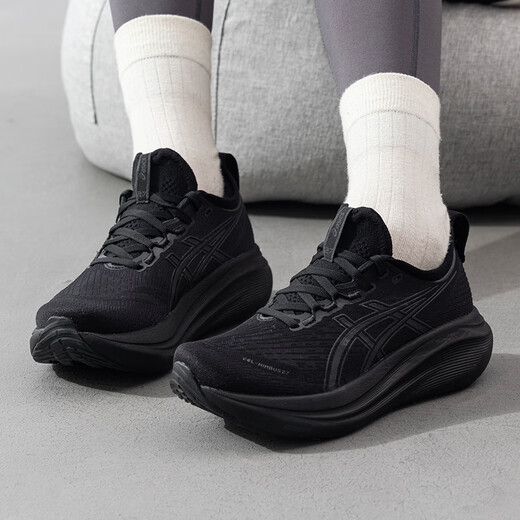 ASICS zapatos y zapatillas de deporte para mujeres, nuevo gel de verano nimbus 27 zapatos casuales al aire libre malla transpirable zapatos de carrera profesionales 1012b753/guerrero negro/espectáculo y retirar 10 37