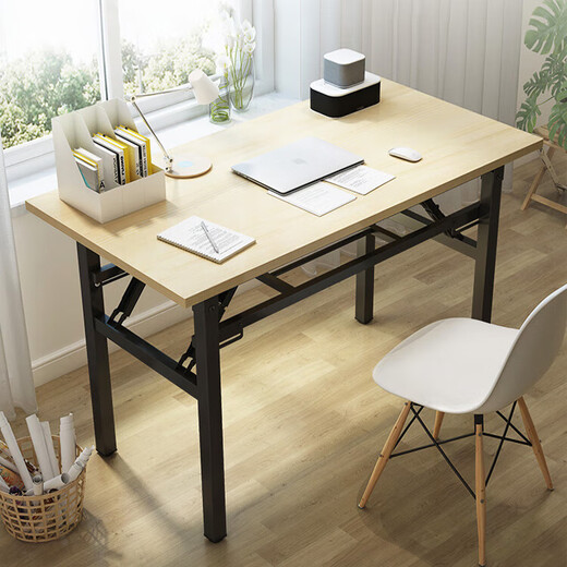 Xingkai (Xingkai) [Spécialisé dans le gouvernement et l'entreprise] Table du pliage, table d'ordinateur, table longue extérieure, bureau de ménage de type table, table de stand de rue, BGZ673 White Oak Modèle Double couche 100 * 50
