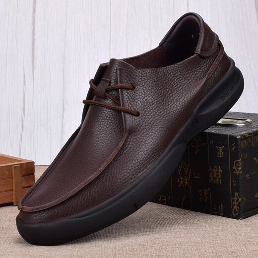 SaTCHI [the first choice for men with temperament] Single-layer leather shoes breathable soft leather business casual leather shoes men's genuine leather head layer cowhide black_9912 37_This shoe is one size larger
