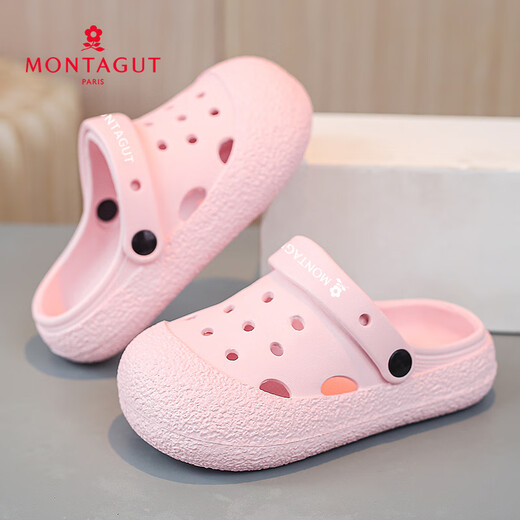 
Mengtejiao children's slippers girls' hole shoes summer shoes medium and large children's anti-slip soft sole sandals sports beach bag-toe sandals