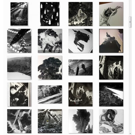 [1422] Artista de ilustración Nico Deort Pen en blanco y negro Ilustración Imágenes Pinturas decorativas 200 Fotos