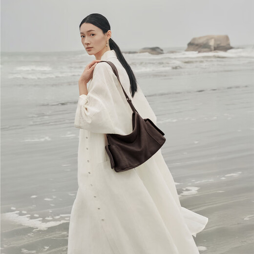 Qiu zhen [mismo modelo en celebridad] vegetal bronceado cuero de vaca de vaca xiaoyao bolso de un solo hombro