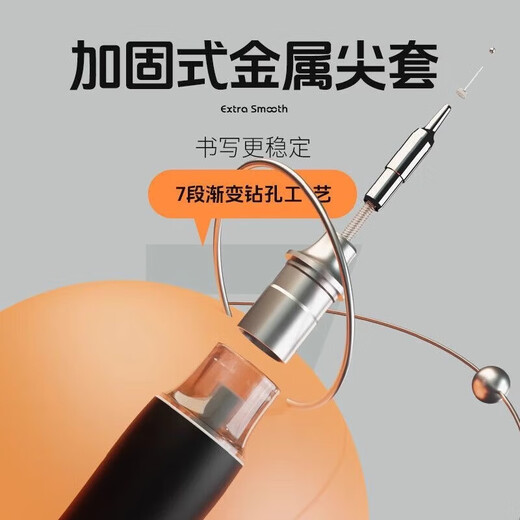 晨光K2601好顺滑特别好写按动中性笔0.5合金弹头针尖锥秒干刷题 日系按动笔-随机色-0.5mm黑芯-3支【晨光】