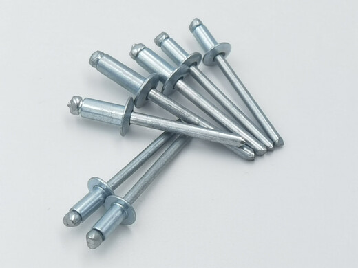 Beyzk Full Fer Opening Type Core Pulling Rivet Round Head Carbon Steel Galvanisé Tirling Rivet Iron Tiler Nail Acier Pulling Nail Straight Fer Round Head 6 * 12250