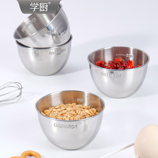 Xuechu 304 stainless steel bowl small scale cooking bowl food grade kitchen egg bowl baking bowl salad bowl