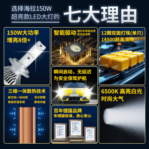 Hella (Hella) 150W Automotive Laser LED -Scheinwerfer H7 BWBX7356 Cheetah CS10/679CT7 Qiling Super Bright LED Light