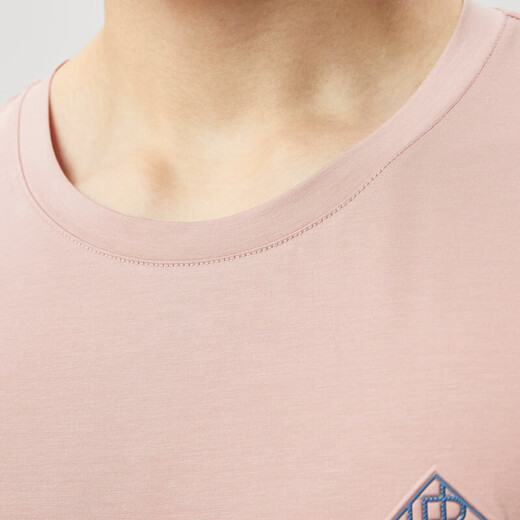 Jinba Herren-Kleidung (K-Boxing) Jinba Herren Kurzarm Baumwoll-T-Shirt Mulberry Seide Runde Hals Btct1301 Pink 175/l