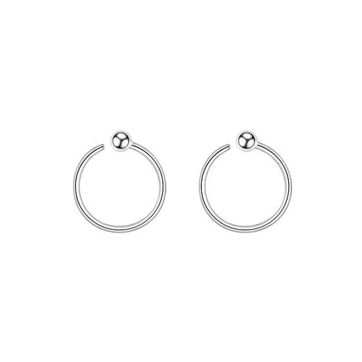 Plain hoop earrings for women 999 sterling silver high-end hoop earrings earrings ear piercing ear bone nails summer earrings silver 10mm pair