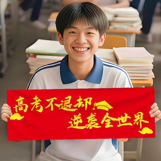 伊梦中高考必胜加油励志班级教室氛围装饰装扮布置用品定制手持横条幅 B手持条幅7024-中高考-款8