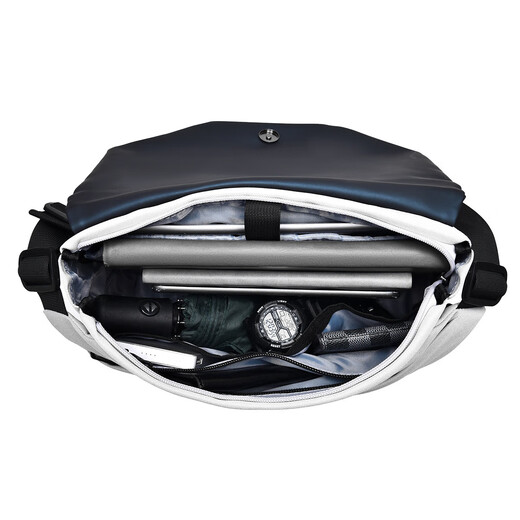 Functional crossbody bag for men and women shoulder bag multifunctional large capacity small shoulder bag contrasting color postman bag blue and gray 1656 direct delivery from origin