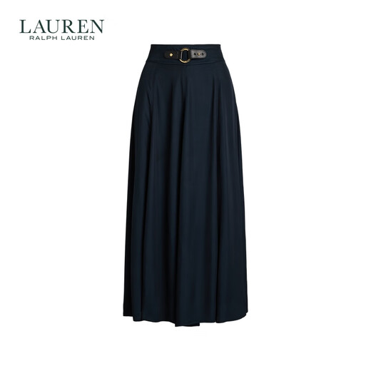 拉夫劳伦（Ralph lauren）女装 25年早春搭扣饰边斜纹布迷笛半身裙RL62333 410-深蓝色 均码 00 偏大