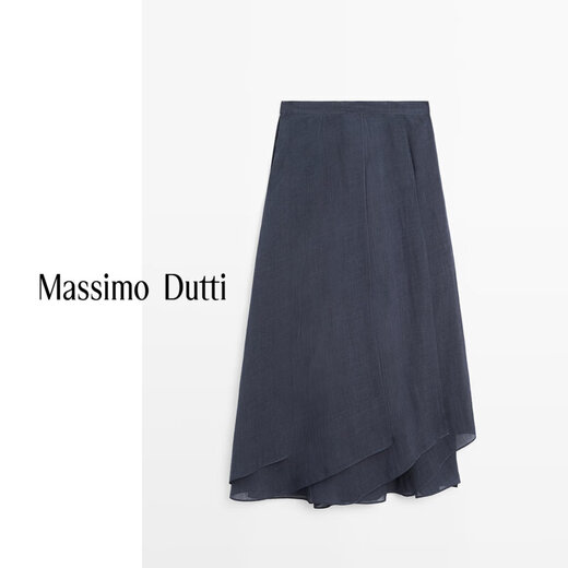 
Massimo Dutti autumn new product 2025 women's clothing island vacation style fluttery long skirt skirt 05288400 dark blue XS (34) (165/62A)