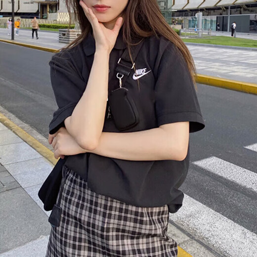 耐克（Nike）官网官方t恤男女装夏季 POLO衫情侣纯棉半袖上衣翻领休闲运动短袖 FN3895-010 M