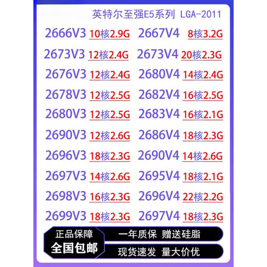 
INTELE5 2666 2673 2676 2680 2683 2698 2697 2696 2686 26(95 color) E5-2666V3 drainage price is limited to purchase 1 piece per ID