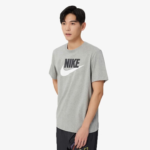 耐克(NIKE)男短袖T恤 纯棉 运动休闲 经典简约AR5005-063调暗灰L