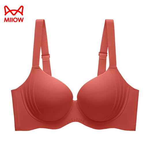 
Cat man traceless underwear women's soft support small breasts gathering to show large breasts and prevent sagging sexy bra 2025 new bra Pink 75D 34E