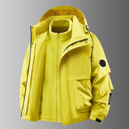 Double warmth, three-in-one jacket, same style jacket for men and women, polar fleece three-proof outdoor mountaineering jacket, military green LW-8858, two-piece set, removable inner liner, M recommendation, 105-125Jin Jin is equal to 0.5kg