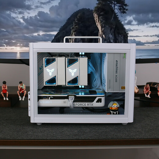 AMD Ryzen R5 9500F/7500F/5060TI/9060XT graphics card student dormitory pure white mini mini host desktop computer host assembly small computer DIY complete machine configuration three丨R5 9500F/RX9060XT