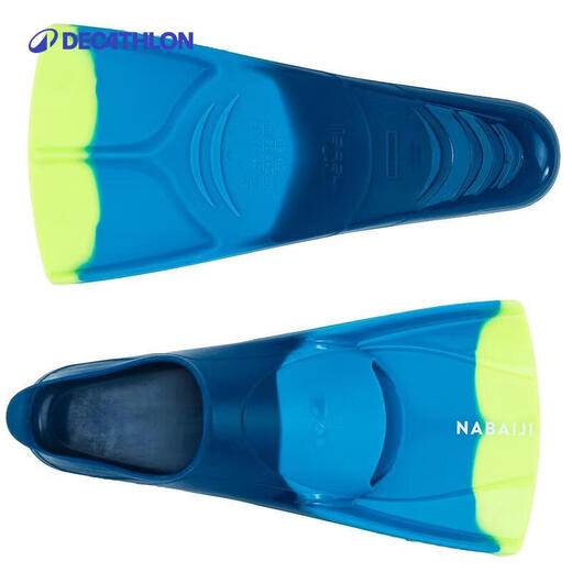 Entrenamiento de natación de decatlón aletas cortas de silicona VD3 GLITTER TRES COLORES 41/42 LONGITUD 25.3CM-2922332