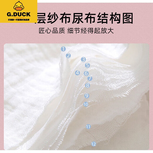 G.DuckKids Intégration de couches de gaze, nouveau-né, bébé peut laver le pantalon d'anneau de poche à la moutarde d'urine de moutarde à la moutarde Petite lapin S (12Jin [Jin est égal à 0,5 kg]))