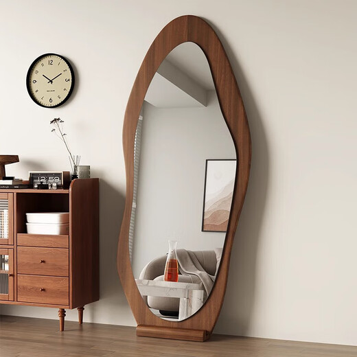 Xingao Shengtang French retro full-body mirror floor-standing mirror home designer special-shaped dressing mirror high-end internet celebrity trial Mango mirror-Floor-standing model 160*60 black peach