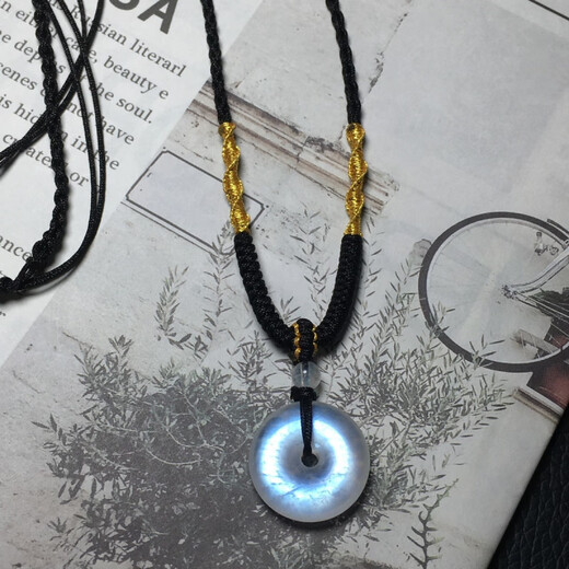 DRJEFUN natural peace buckle pendant hand-woven lanyard new white moonlight pendant grape stone