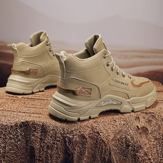 YusHang Zhenpin Herrenschuhe lässige Schuhe Sommer atmungsaktiven Wanderschuhen Outdoor Wanderschuhe Casual Martin Boots Trendy Vielseitige Schuhe Arbeitstil Herrenschuhe [J05 Khaki-42]