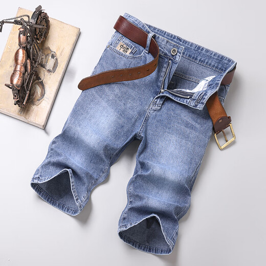 Pier Cardin 2025 Neue helle Denim-Shorts-Herren-Fünf-Punkte-Lose-Sommer-Summer regulärer 5-Punkte-Casual Ice Seide mit mittlerer Hose schwarz und grau 867-1 28 (zwei Fuß eins)