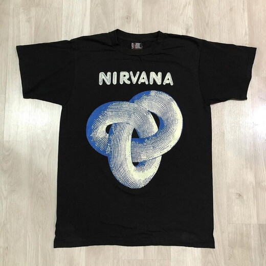 Nirvana Nirvana Angel Rock Band Vintage American Retro Men and Women Shoreteeded Street Trend Foot Han-21-679-Black S (обычная модель)