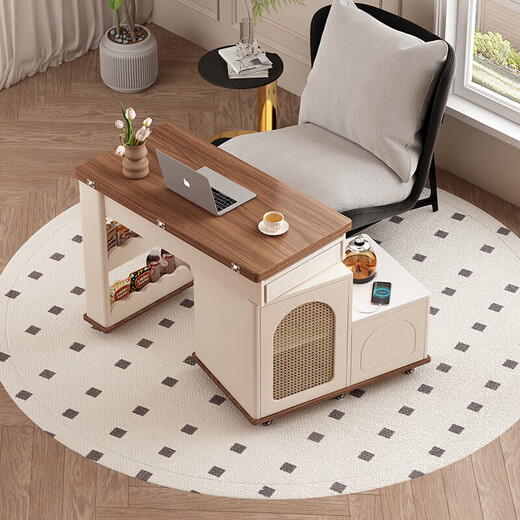 Isabelle Sofa Side Cabinet Tea Bar Machine Water Boiler Integrated Household Small Tea Table Living Room White Coffee Table Mobile Coffee Table丨Intelligent Anti-dry Boil-Water and Electricity Separation Built-in High Power Bull Socket