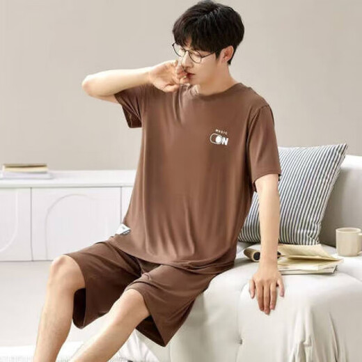 
Sangqin pajamas men's summer loose shorts and thick-size thin summer home clothing suits for men wearing L[Craft 6624 men's home clothing XL [Suggested 120-140Jin[Jin equals 0.5 kg]]