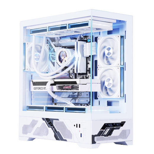 Wanjia Millennium AXT digital display version white gaming computer desktop case supports 360 water-cooled ATX motherboard digital display 270 sea view room