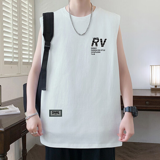 Aoxuanjue vest men's summer men's round neck sleeveless quick-drying high-end trendy brand vest casual sweatshirt t men's clothes 1708 black XL suggests 110-130Jin [Jin equals 0.5 kg]