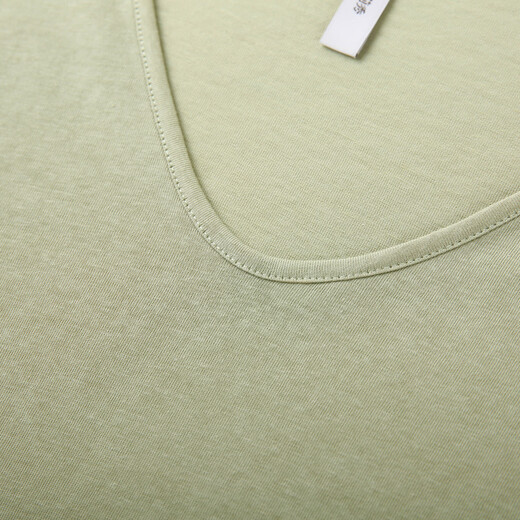 Faserhow [Einfacher V-Ausschnitt weich und hautfreundlich und schlankes T-Shirt] Großgröße Fett MM2025 SOMMER SOMMER SOMMEN 1473 Bohnengrün 2xl