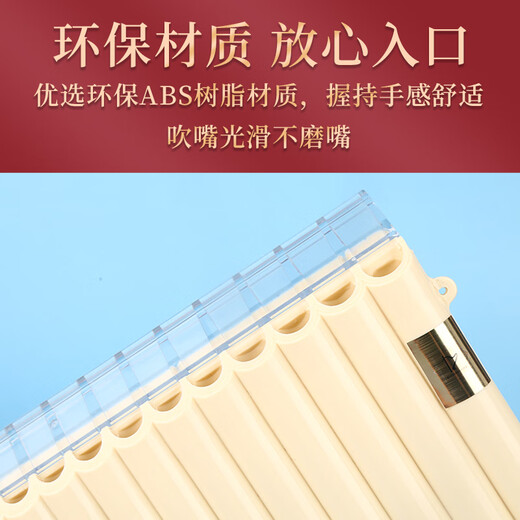 
Jianlian Pan flute 16 tube 18 tube 22 tubes Beginner C adjust mobile mouthpiece special volley musical instrument Campus instrument New 18 tube beige C tune arc style + engraving + full