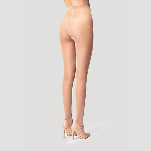Wolford [Nuevo producto de la temporada] Wolford Shiny25d Metal brillante pantimedias con textura 17081 9850_gray_silver XS