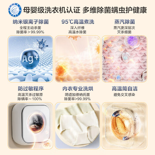 Mini lavadora totalmente automática de pared LittleSwan 3KG, cubo de agua, esterilización con vapor a alta temperatura, eliminación de ácaros con un solo clic, diseño sin dobleces, funcionamiento minimalista, lavado y secado integrados TD30M80W, esterilización y eliminación de ácaros