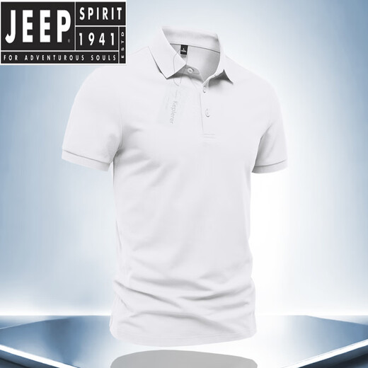 JEEP SPIRIT2025夏季新款男士棉质短袖POLO.衫时尚上班半袖上衣纯色T恤衫 焦糖色 L 体重115~130斤