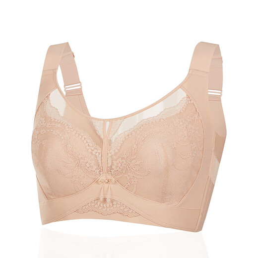 Other women's thin underwear with large breasts showing small size, full cup push-up, breathable, adjustable, side breasts, large size lace tube top bra, Aden Green 80/36CD