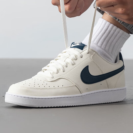 Nike Sneakers Herrenschuhe 2025 Herbst neue vereinfachte Air Force One Court Sneakers Weizenfarbe Freizeitschuhe HQ4867-101 Sail White/Ordnance Deep Sea Blue 42