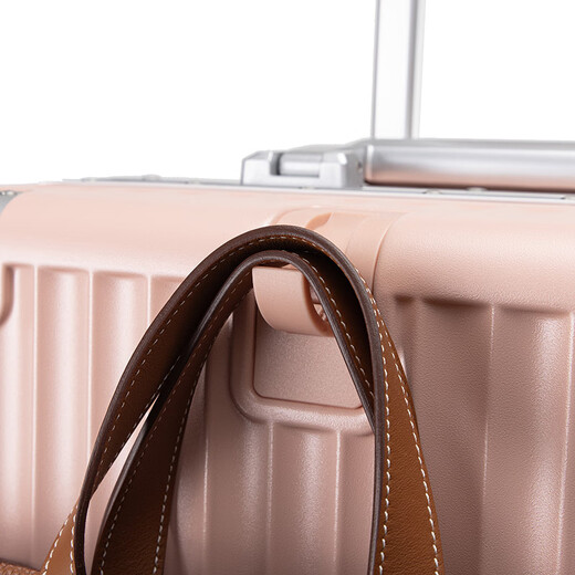 Walker Shop Luggage Aluminum Frame Trolley Case Women's New Men's Suitcase Universal Wheel Boarding Durable Leather Case Black 26 Inches