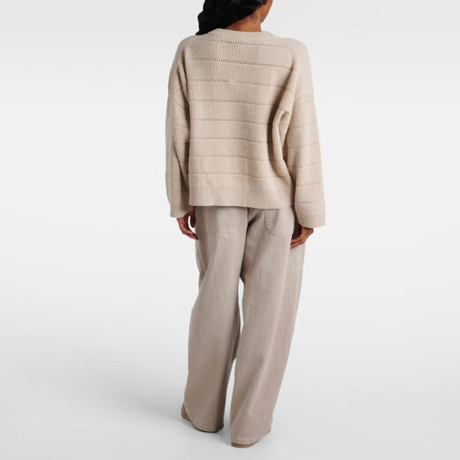 Brunello Cucinelli Cajeza y suéter de mezcla de lana P01054344 beige xxs CN 155/80