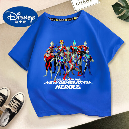 迪士尼（Disney）男童短袖t恤纯棉2025夏季酷帅男孩奥特曼衣服夏装儿童 1048红-短袖 100 cm(建议体重25-30斤)