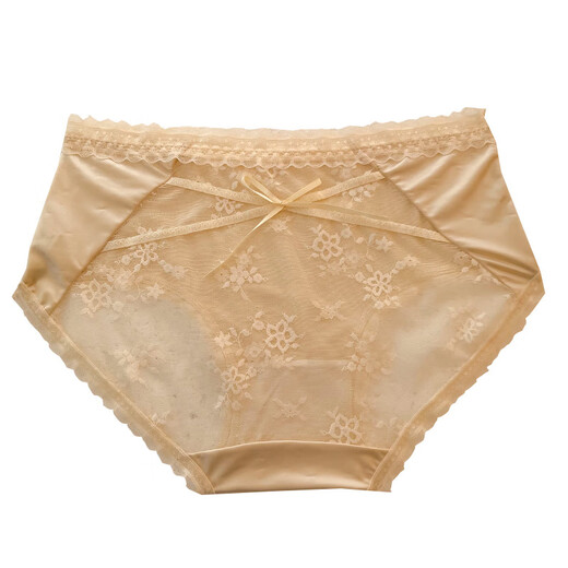 Dämon Fox Unterwäsche weibliche sexy 4-pair-französische Satin sexy Spitzengitter Unterwäsche für Frauen hautfreundliche Mulberry Seidenboden Bottom Summer Y3883#-Green + Hautton + Pink + Lila M geeignet für 80-100jin [Jin gleich 0,5 kg]