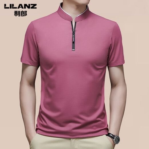 T-shirt à manches à manches courtes de Lilang Collier de support mince d'été masculin Colon Coton Colton Colorde Couleur solide pour hommes Trendy T Black M 165 (adapté au poids 90-120 Jin [Jin est égal à 0,5 kg]))