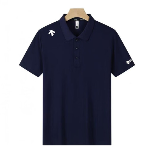 Disant 2025 Sommer Neues T-Shirt Polo-Shirt kurzärmelige Männer Sportgeschäft Schnell trocknendem Respel atmungsaktivem schwarzem XK-3291 S