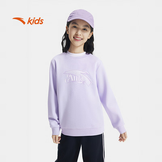安踏儿童卫衣男女童套头衫2025秋百搭运动衫女孩打底衫A72535702