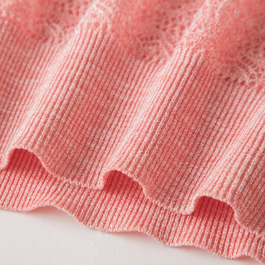 Spät weiß [exklusiv für Mitglieder] 2025 Sommer Thin Fashion Style hohlloch Top Casual Thin Pullover Pullover für Frauen Pink M.