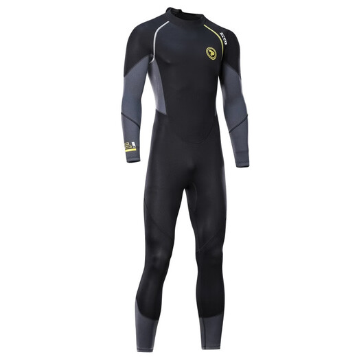 ZCCO1.5/3MM cold-proof gel coat thickened large size one-piece wet wet suit for men and women long-sleeved warm coach swimsuit black XS one size